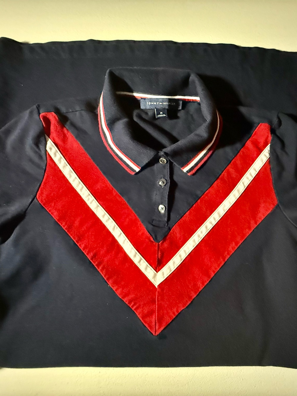 Tommy Hilfiger Colorblock Polo Dress Navy Red White size M